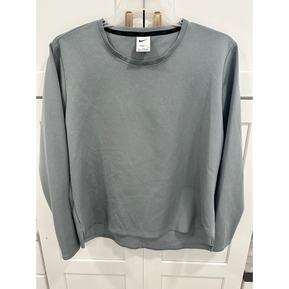 Nike Therma Fit Long Sleeve Crewneck Sweatshirt Gray Men's XL Athletic